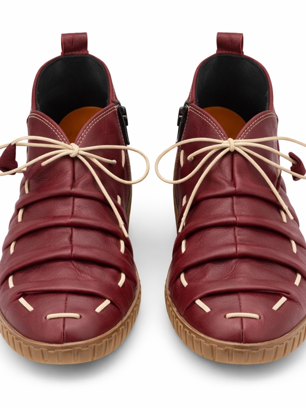 Spring Step Nespea Booties Burgundy Leather Lagenlook Comfort EU 39/8